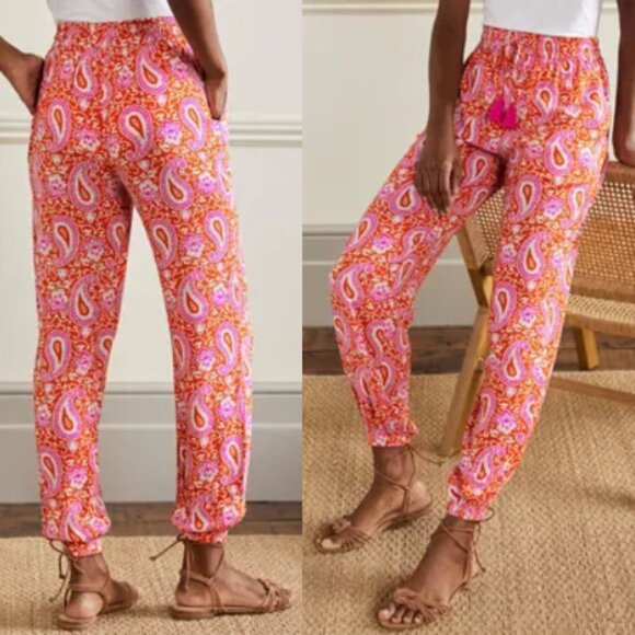 Boden Pants - Boden Pants 6 PETITE Paisley Print Lightweight Flowy Pull On Joggers Casual
